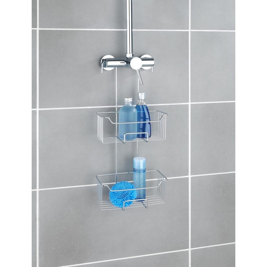WENKO 24758100 - Dušas plaukts MILO 25 x 55 cm, sudraba/caurspīdīgs