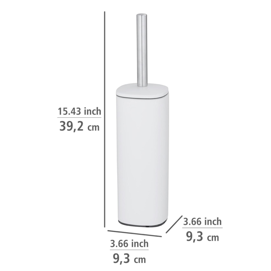 WENKO 24776100 - Tualetes birste ALASSIO 9,3x39,2 cm nerūsējošais tērauds/balts