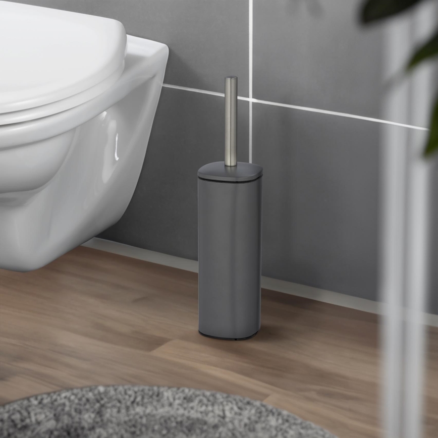 WENKO 24777100 - WC komplekts ALASSIO 9,3x39,2 cm nerūsējošais tērauds/pelēks