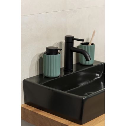 WENKO 24807100 - Šķidro ziepju dozators BELLUNO 8x13,5 cm zaļš/melns