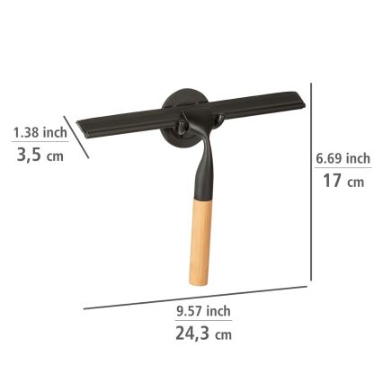 WENKO 24834100 - Bambusa dušas skrāpis 24,5x17 cm nerūsējošais tērauds/melns/brūns