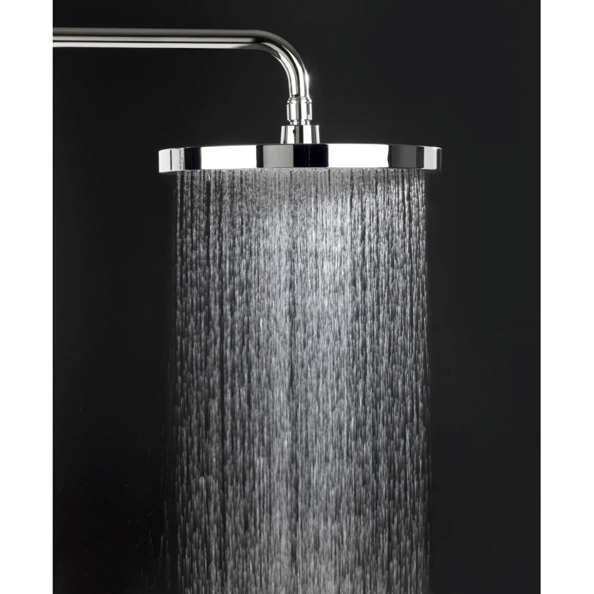 WENKO 24910100 - Dušas galva SOFTWATER 26x26 cm spīdīgs hroms/melns