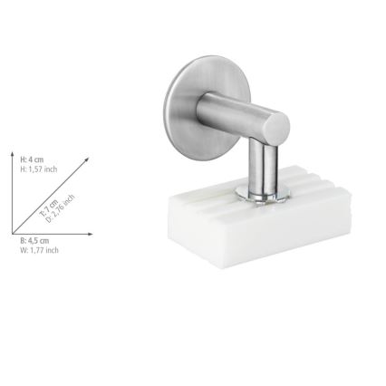 WENKO 24971100-Ziepju turētājs TURBO-LOC 4,5x7 cm sudraba