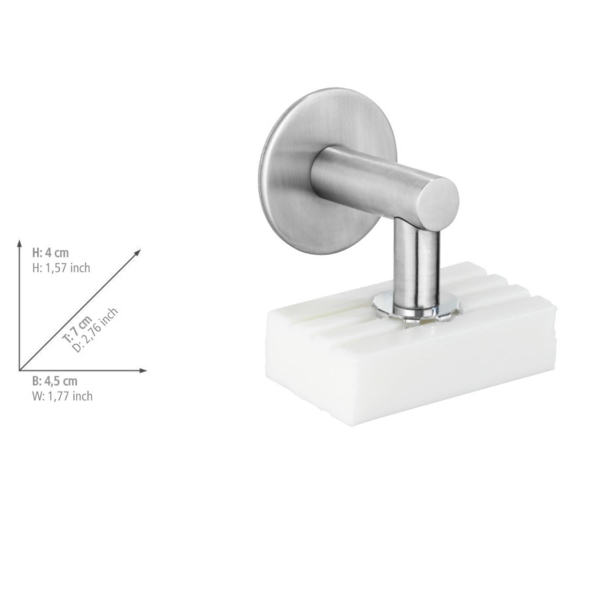 WENKO 24971100-Ziepju turētājs TURBO-LOC 4,5x7 cm sudraba