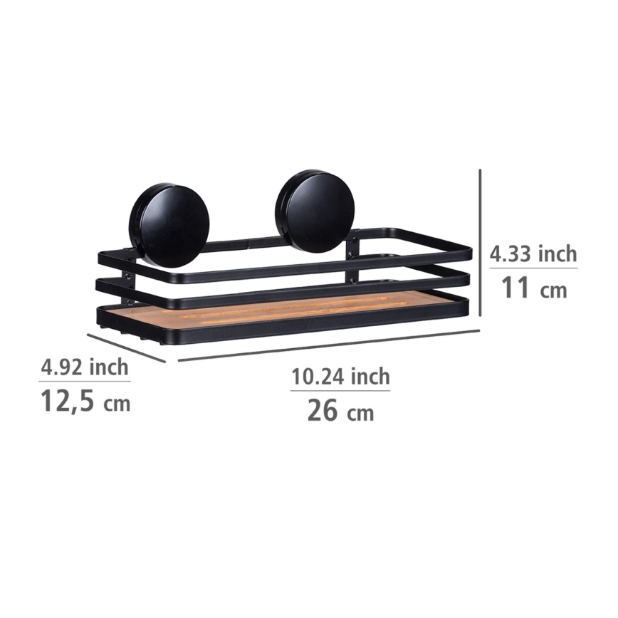 WENKO 24979800-Plaukts ALBA 26,5x12,5 cm melns/brūns