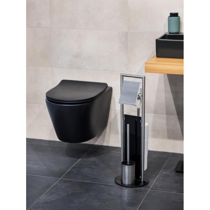 WENKO 24981800 - WC komplekts RAVINA 20x70 cm, nerūsējošais tērauds/sudraba