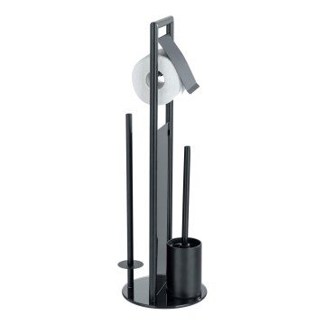 WENKO 24982800 - WC komplekts RAVINA 20x70 cm nerūsējošā tērauda/melns