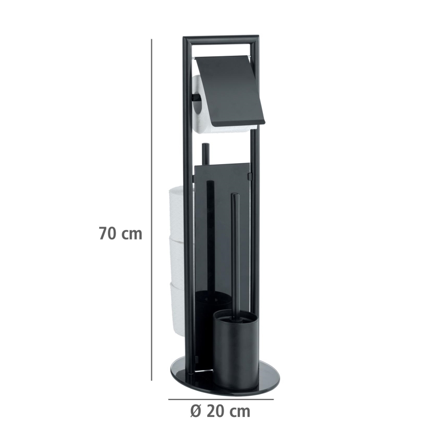 WENKO 24982800 - WC komplekts RAVINA 20x70 cm nerūsējošā tērauda/melns