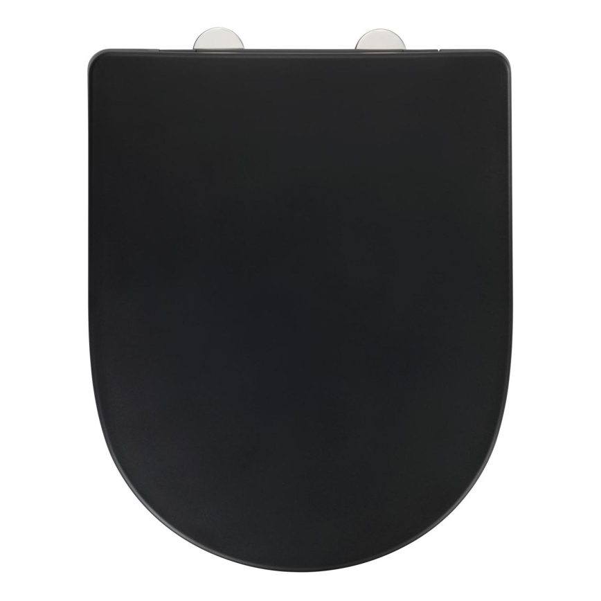 WENKO 24989100-WC tualetes sēdeklis EXCLUSIVE 36,5x45 cm melns/sudrabs