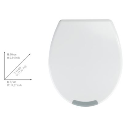 WENKO 25005100-Tualetes sēdeklis SECURA 37x44 cm balts/pelēks