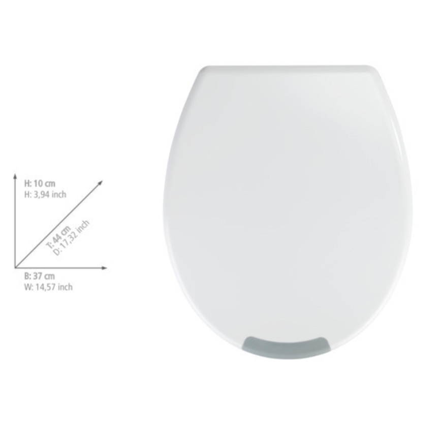 WENKO 25005100-Tualetes sēdeklis SECURA 37x44 cm balts/pelēks