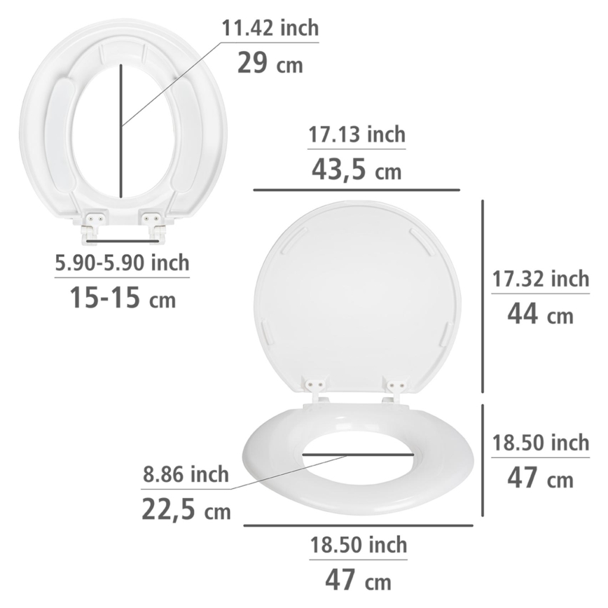 WENKO 25112100-WC tualetes sēdeklis TORINO 44x43,5 cm balts