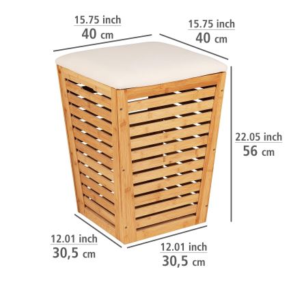 WENKO 25143100 - Veļas grozs BAMBUSA 40x56 cm brūns