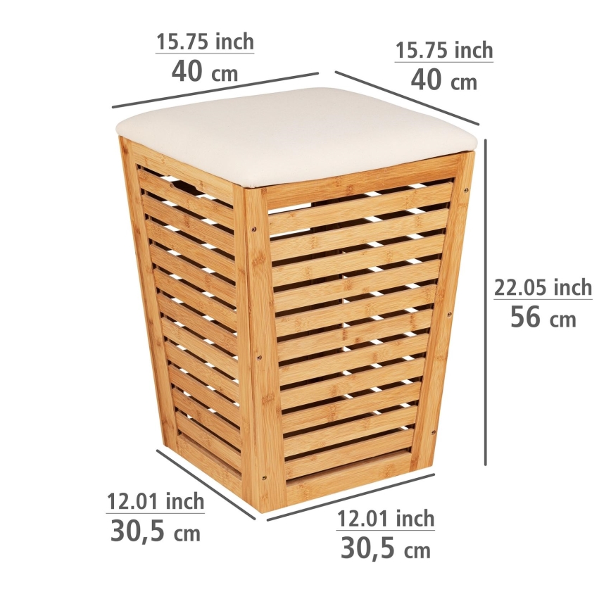 WENKO 25143100 - Veļas grozs BAMBUSA 40x56 cm brūns