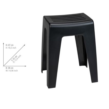 WENKO 25156100 - Taburete KUMBA 38x47 cm melna
