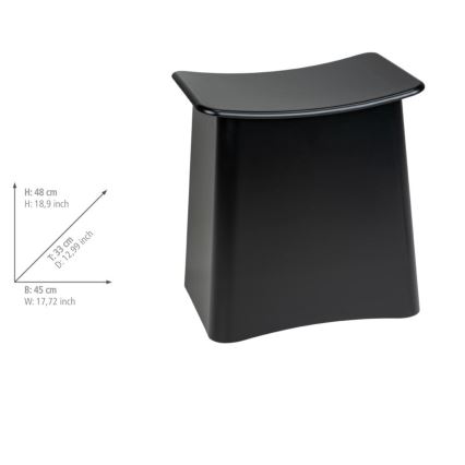 WENKO 25157100 - Taburete WING 45x48 cm melna