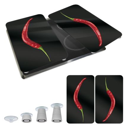 WENKO 2521380100 - Plīts virsmas vāks 30x52 cm daudzkrāsains/pelēks/caurspīdīgs