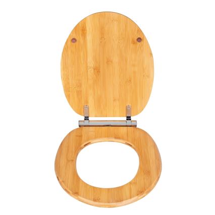 WENKO 25224100 - WC sēdeklis BAMBOUSA 34,5x40,5 cm brūns/sudraba