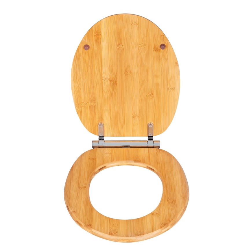 WENKO 25224100 - WC sēdeklis BAMBOUSA 34,5x40,5 cm brūns/sudraba