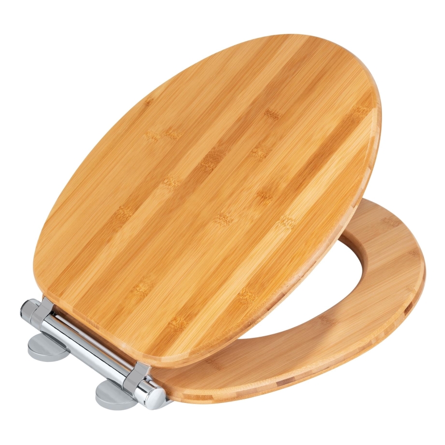 WENKO 25224100 - WC sēdeklis BAMBOUSA 34,5x40,5 cm brūns/sudraba