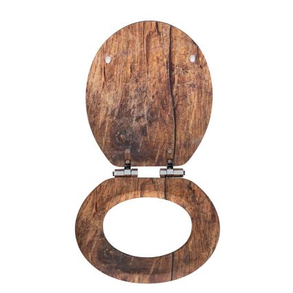 WENKO 25226100-WC WC sēdeklis RUSTIC 35,5x42,5 cm brūns/sudrabs