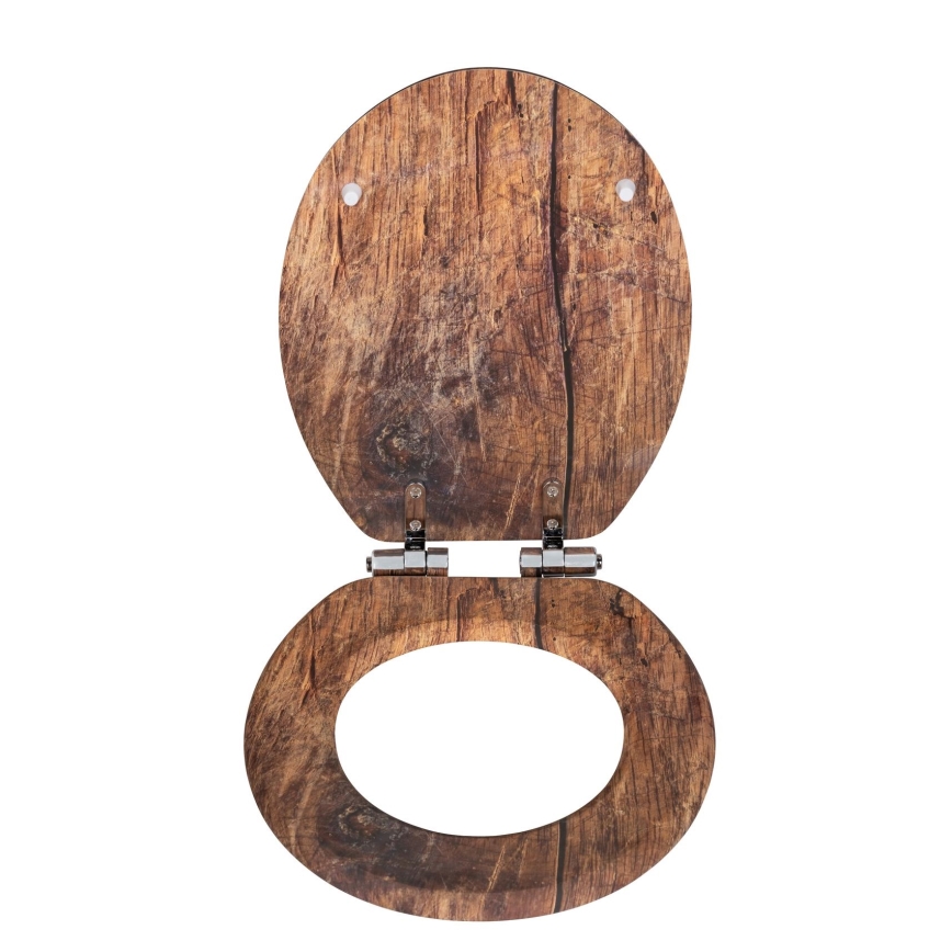 WENKO 25226100-WC WC sēdeklis RUSTIC 35,5x42,5 cm brūns/sudrabs