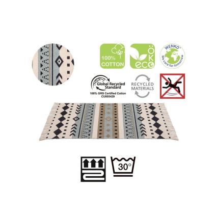 WENKO 25277100-Paklājs no pārstrādātas kokvilnas 80x50 cm daudzkrāsains