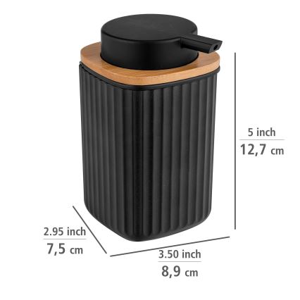 WENKO 25298100 - Ziepju dozators ROTELLO 8,9x12,7 cm melns/brūns