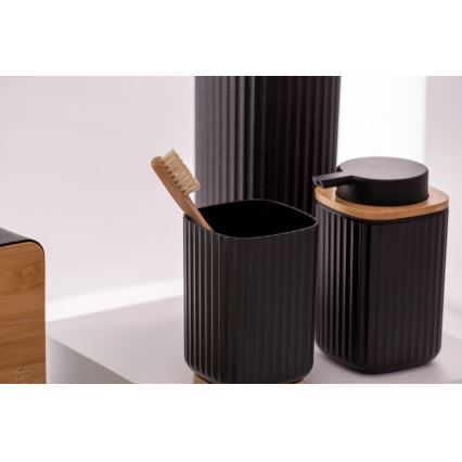 WENKO 25298100 - Ziepju dozators ROTELLO 8,9x12,7 cm melns/brūns