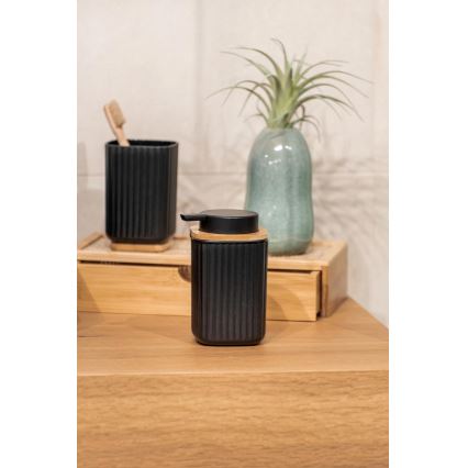 WENKO 25298100 - Ziepju dozators ROTELLO 8,9x12,7 cm melns/brūns