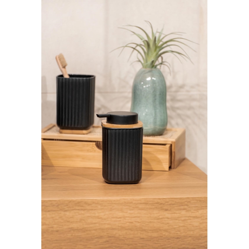 WENKO 25298100 - Ziepju dozators ROTELLO 8,9x12,7 cm melns/brūns