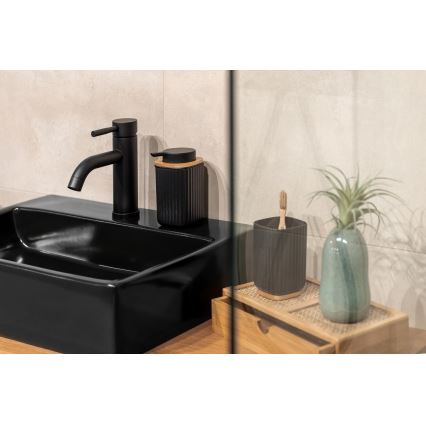 WENKO 25298100 - Ziepju dozators ROTELLO 8,9x12,7 cm melns/brūns