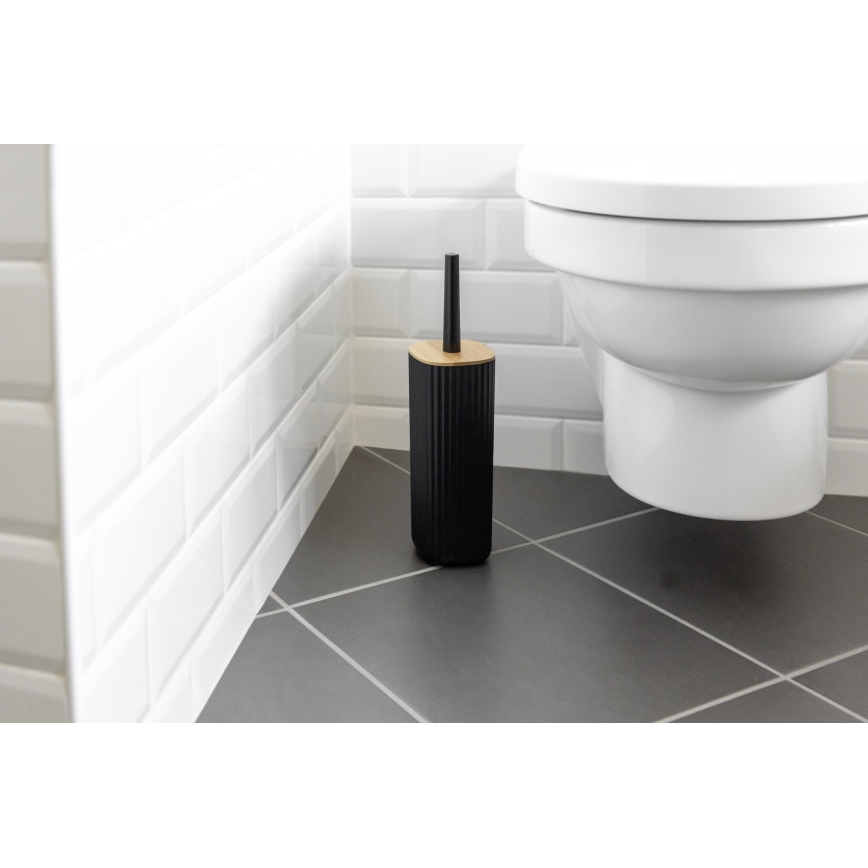 WENKO 25304100 - WC komplekts ROTELLO 10x36 cm melns/brūns