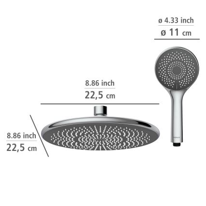 WENKO 25310100 - Dušas komplekts Ūdens taupīšanas sistēma, nerūsējošais tērauds / spīdīgs hroms