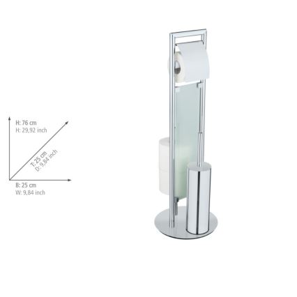 WENKO 25384100 - WC komplekts SULMONA 25x76 cm sudraba/melna