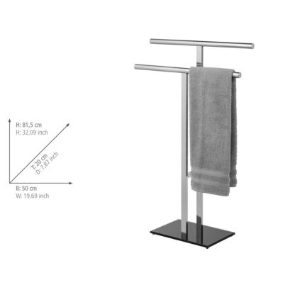 WENKO 25389100 - Dvieļu statīvs LAVA 50x81,5 cm nerūsējošā tērauda/sudraba/melns