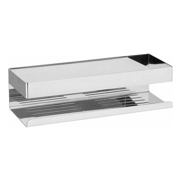 WENKO 25413100-Plaukts TURBO-LOC GENOVA SHINE 30x10,5 cm sudraba krāsā