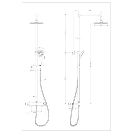 WENKO 25484100 - Dušas sistēma WATERSAVING SYSTEM 12x120 cm melna