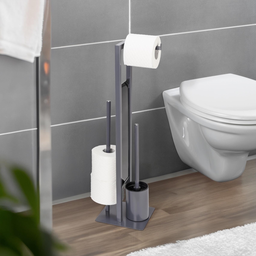 WENKO 25552100 - WC birste RIVALTA 18x70 cm pelēka/melna