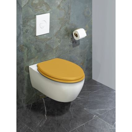 WENKO 25792100 - WC sēdeklis PRIMA 37x41 cm dzeltens/sudraba