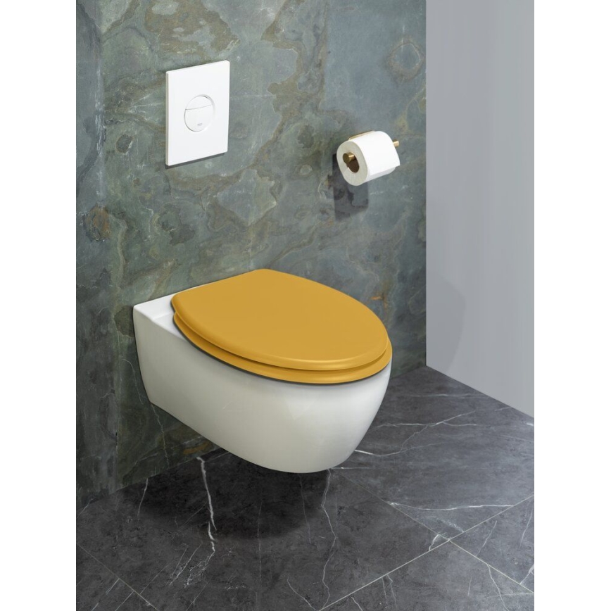 WENKO 25792100 - WC sēdeklis PRIMA 37x41 cm dzeltens/sudraba