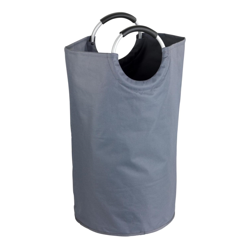 WENKO 3440803100 - Veļas grozs JUMBO 38x72 cm antracīts/sudraba/melns