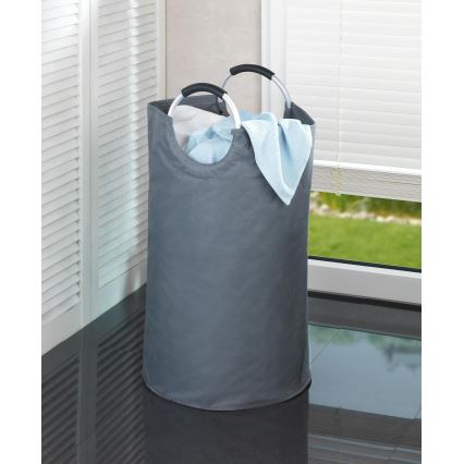 WENKO 3440803100 - Veļas grozs JUMBO 38x72 cm antracīts/sudraba/melns