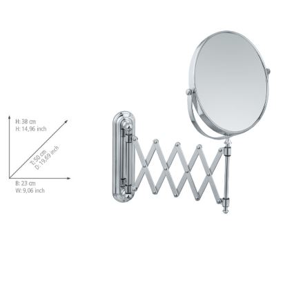 WENKO 3656241100 - Kosmētikas spogulis TELESCOPE DELUXE 23x38 cm spīdīgs hroms