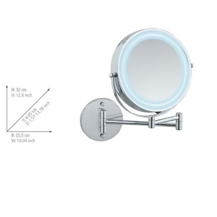 WENKO 3656530100 - Spogulis POWER-LOC 25,5x32 cm, spīdīgs hroms