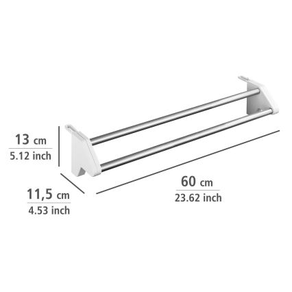 WENKO 3703100 - Veļas žāvētājs TWIN 60x13 cm sudraba/balta