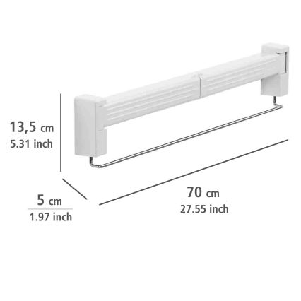 WENKO 3770013100 - Veļas žāvētājs BUTTERFLY 70x13,5 cm sudraba/balts