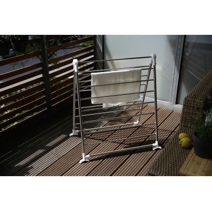 WENKO 3772020100 - Veļas žāvētājs PROFI 65x150 cm nerūsējošais tērauds/sudraba/balts
