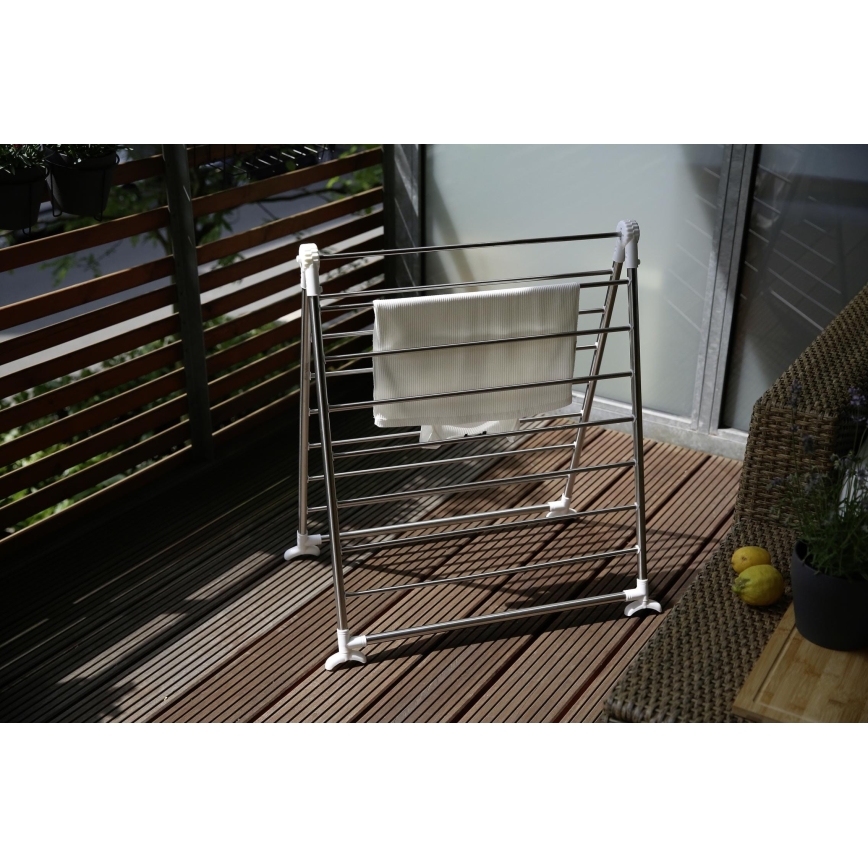 WENKO 3772020100 - Veļas žāvētājs PROFI 65x150 cm nerūsējošais tērauds/sudraba/balts