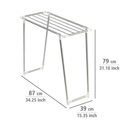 WENKO 3774020100 - PROFI SINGLE veļas žāvētājs 87x79 cm nerūsējošais tērauds/sudraba/balts